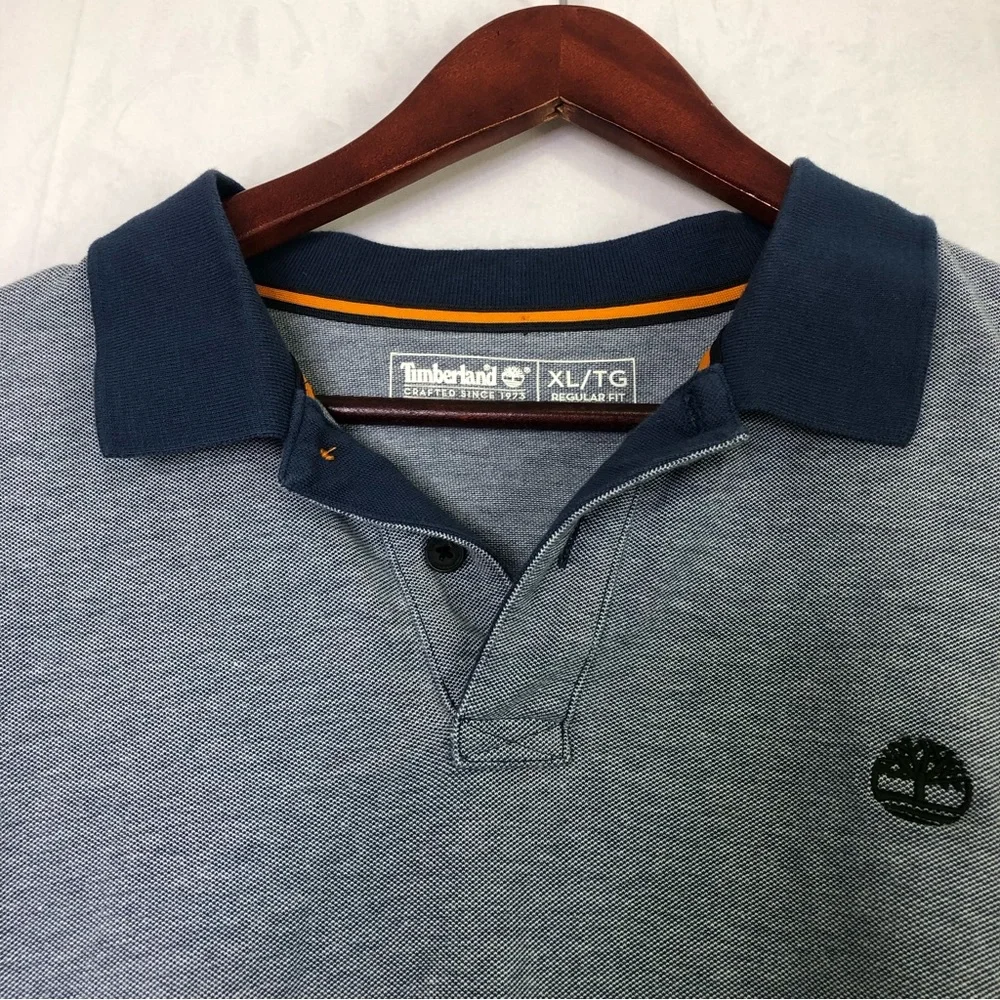 Timberland Polo Men’s Short Sleeve Regular Classic Workwear Formal Top Blue XL - Picture 4 of 10
